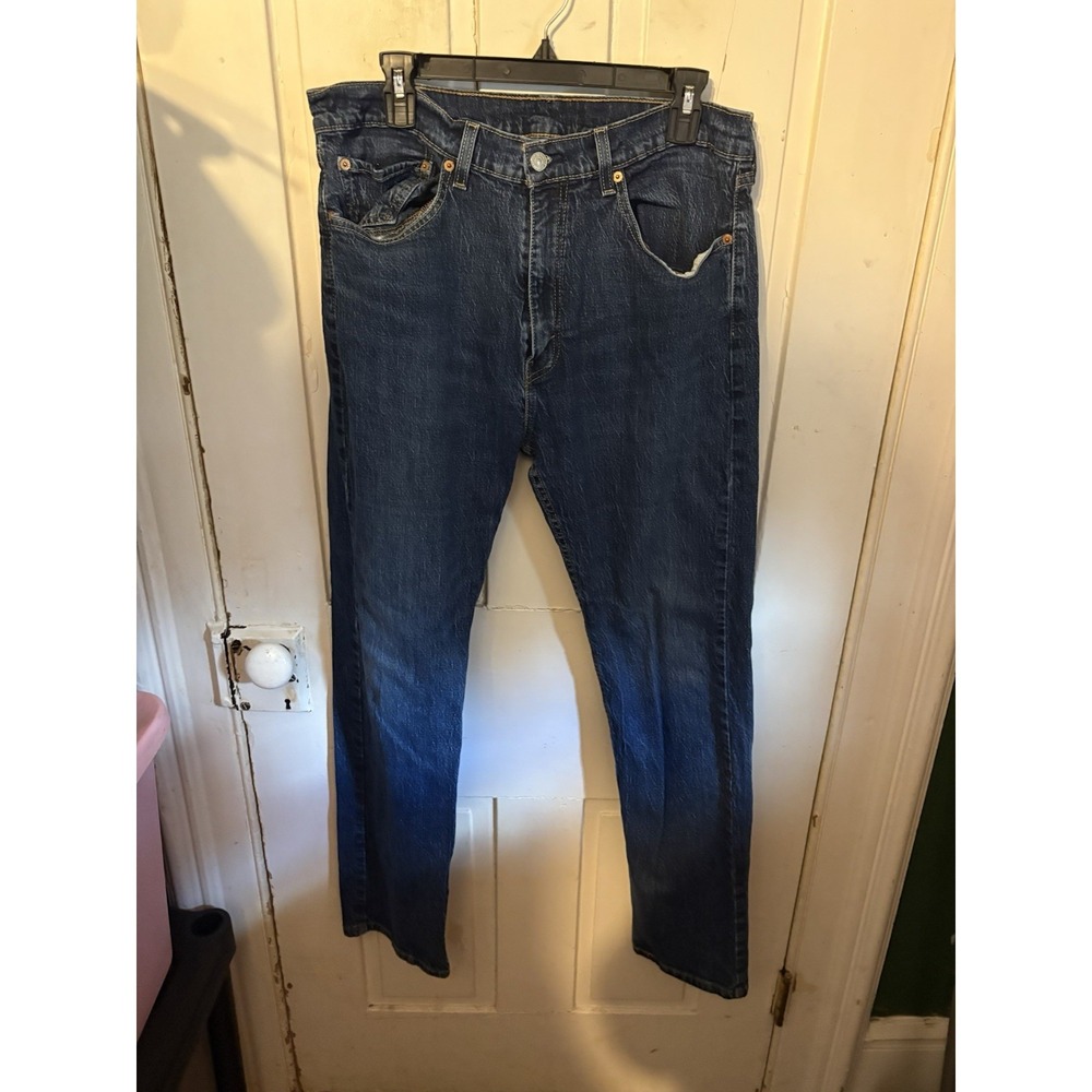 Levi's 505 Jeans Men's 36x32 Regular Fit Straight Leg Blue Denim Pants